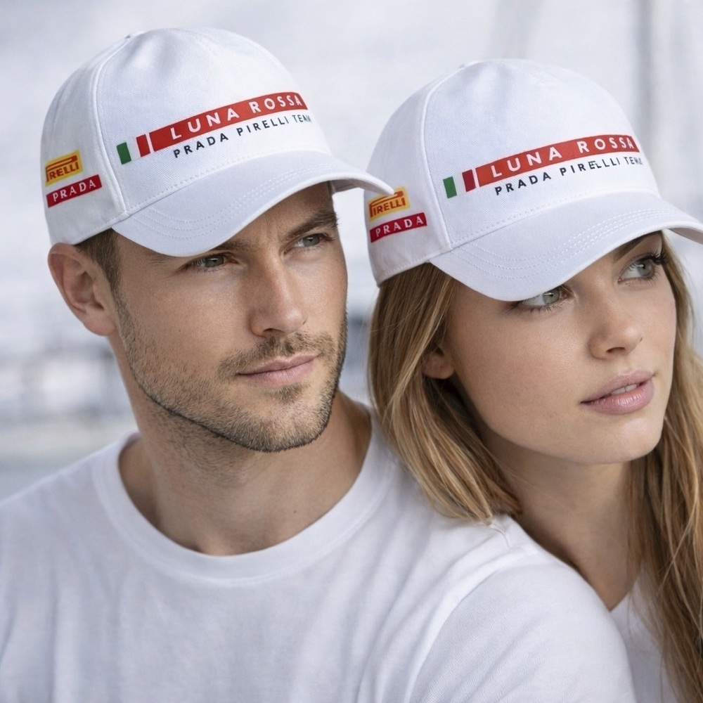 Prada Luna Rossa Pirelli Team White Cotton Baseball Cap Hat XXS NWT